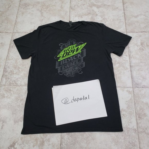 Black Label Moutain Dew Graphic Print Short Sleeve T Shirt Sz L The Concert Tee - Picture 6 of 7